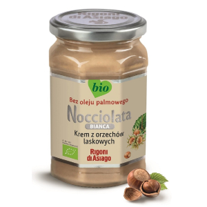 KREM Z ORZECHÓW LASKOWYCH BIAŁY BEZGLUTENOWY BIO 250 g – RIGONI DI ASIAGO (NOCCIOLATA)