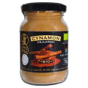 CYNAMON CEJLOŃSKI MIELONY BEZGLUTENOWY BIO 75 g – PIĘĆ PRZEMIAN