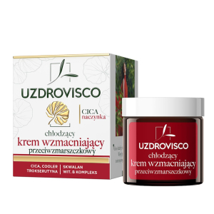 KREM DO TWARZY CHŁODZĄCY PRZECIWZMARSZCZKOWY DO CERY NACZYNKOWEJ 50 ml – UZDROVISCO (CICA)