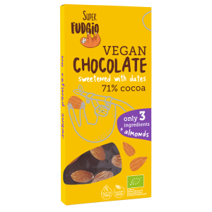 CZEKOLADA SŁODZONA DAKTYLAMI Z MIGDAŁAMI BEZGLUTENOWA BIO 100 g – ME GUSTO (SUPER FUDGIO)