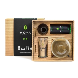 ZESTAW CEREMONIALNY DO MATCHY ZE SZKLANĄ CZARKĄ – MOYA MATCHA