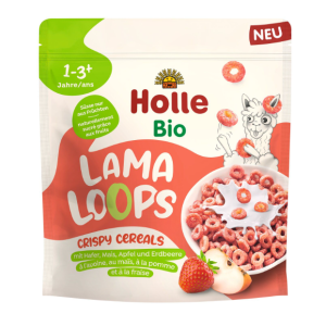 KÓŁKA ZBOŻOWE JABŁKOWO – TRUSKAWKOWA LAMA BEZ DODATKU CUKRÓW OD 1 ROKU BIO 125 g – HOLLE