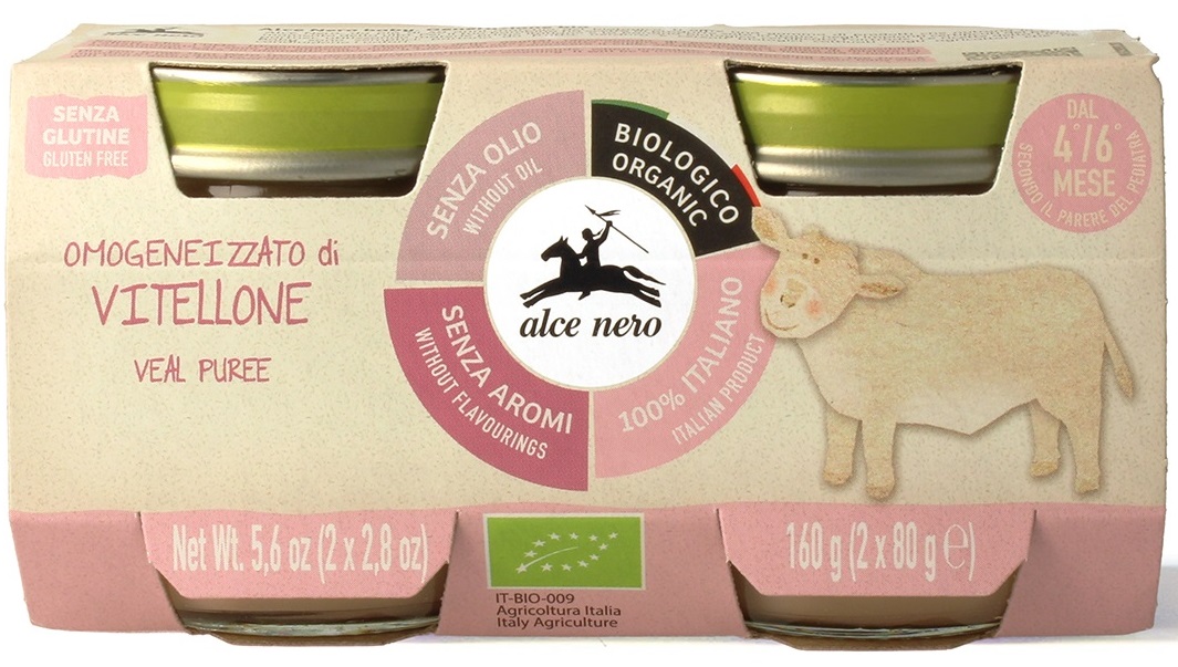CIELĘCINA BEZGLUTENOWA OD 4 MIESIĄCA BIO (2 x 80 g) 160 g - ALCE NERO - obrazek 2