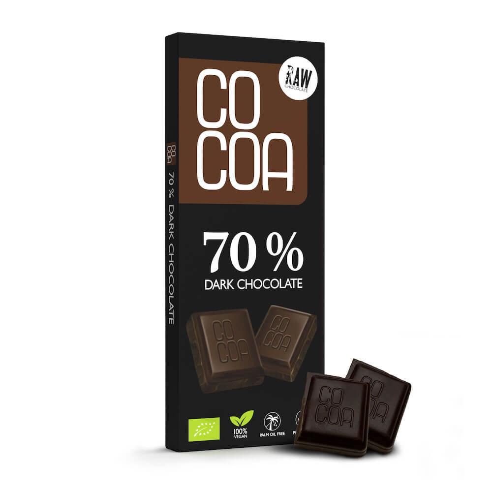 CZEKOLADA GORZKA 70 % BIO 40 g - COCOA - obrazek 2