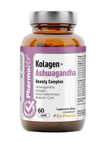 KOLAGEN + ASHWAGANDHA BEAUTY COMPLEX BEZGLUTENOWE 60 KAPSUŁEK - PHARMOVIT (CLEAN LABEL) - obrazek 2