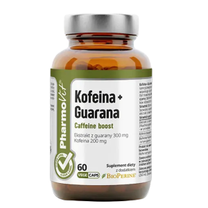 KOFEINA + GUARANA BEZGLUTENOWE 60 KAPSUŁEK – PHARMOVIT (CLEAN LABEL)