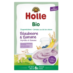 KASZKA RYŻOWA MLECZNA JAGODOWO – BANANOWA BEZ DODATKU CUKRÓW BEZGLUTENOWA OD 6 MIESIĄCA BIO 200 g – HOLLE