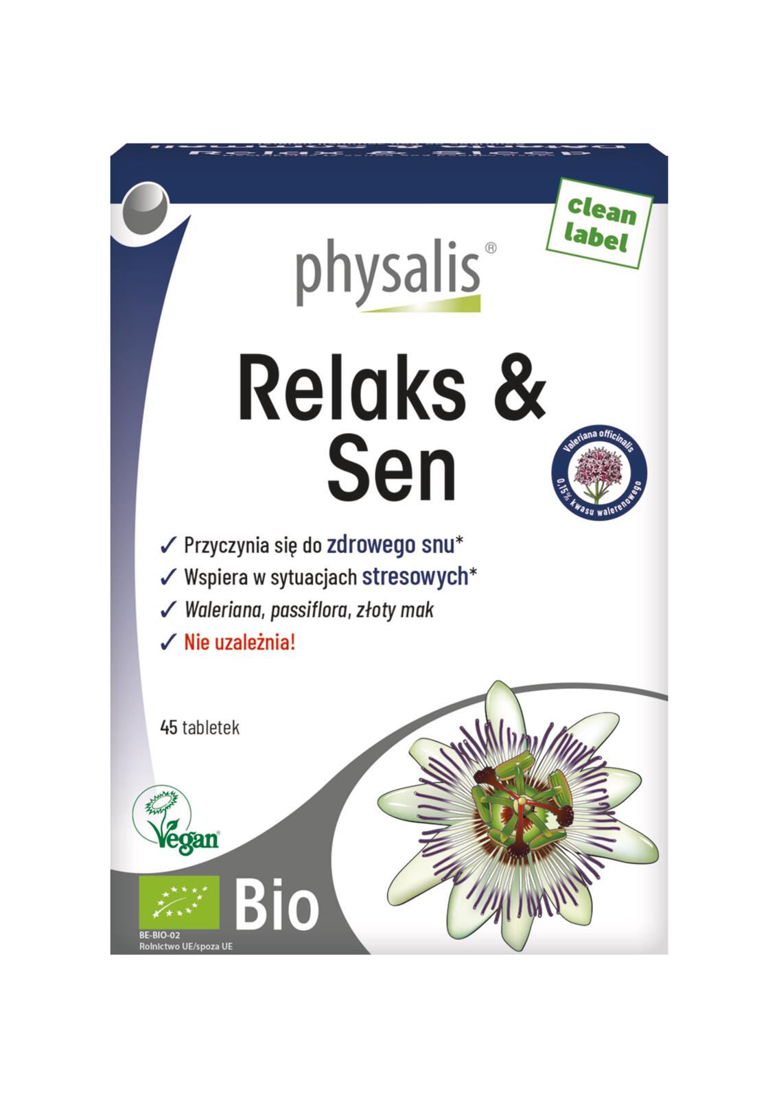 TABLETKI NA RELAKS I SEN BIO 45 szt. - PHYSALIS - obrazek 2