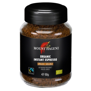 KAWA ROZPUSZCZALNA LIOFILIZOWANA ARABICA/ROBUSTA ESPRESSO FAIR TRADE BIO 50 g – MOUNT HAGEN
