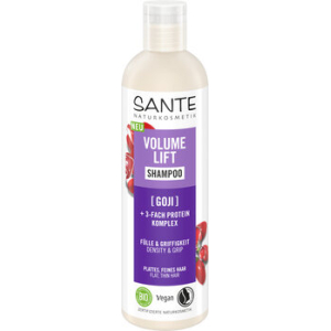 SZAMPON ZWIĘKSZAJĄCY OBJĘTOŚĆ DO WŁOSÓW CIENKICH GOJI I POTRÓJNY KOMPLEKS PROTEINOWY ECO 250 ml – SANTE