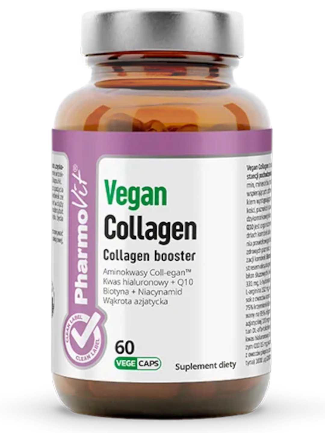 KOLAGEN BOOSTER VEGAN BEZGLUTENOWY 60 KAPSUŁEK - PHARMOVIT (CLEAN LABEL) - obrazek 2