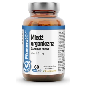 MIEDŹ ORGANICZNA (2 mg) BEZGLUTENOWA 60 KAPSUŁEK – PHARMOVIT (CLEAN LABEL)