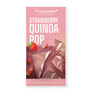 TABLICZKA KAKAOWA TRUSKAWKA – QUINOA BEZGLUTENOWA BIO 60 g – BENJAMISSIMO