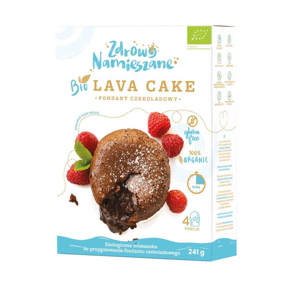 MIESZANKA NA FONDANT CZEKOLADOWY (LAVA CAKE) BEZGLUTENOWA BIO 241 g - ZDROWO NAMIESZANE - obrazek 2