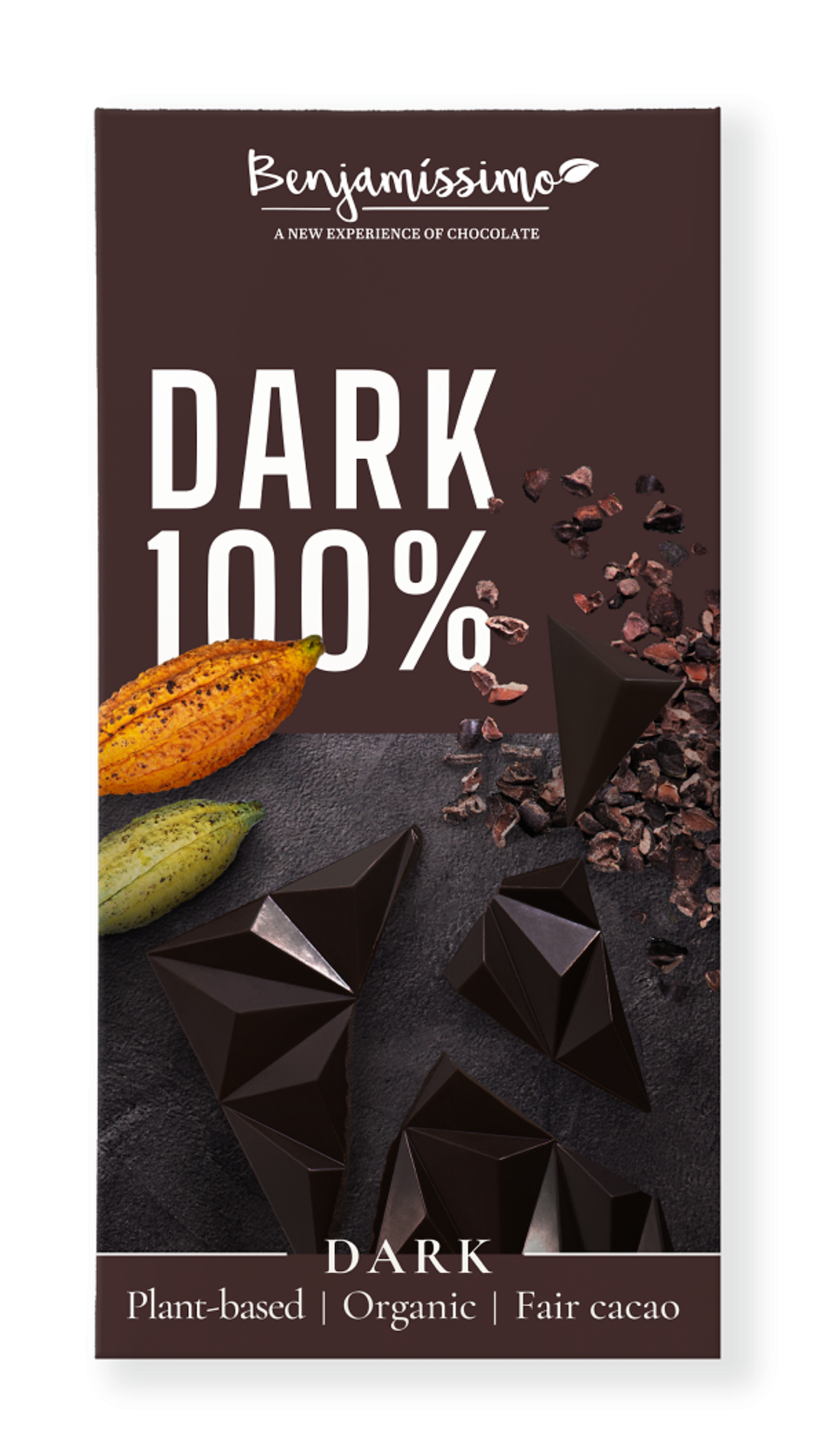 TABLICZKA GORZKA 100 % BEZ DODATKU CUKRÓW BEZGLUTENOWA BIO 60 g - BENJAMISSIMO - obrazek 2