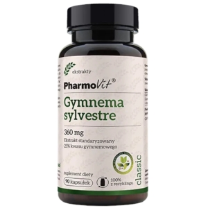 GURMAR EKSTRAKT (GYMNEMA SYLVESTRE) (360 mg) BEZGLUTENOWA 90 KAPSUŁEK – PHARMOVIT (CLASSIC)