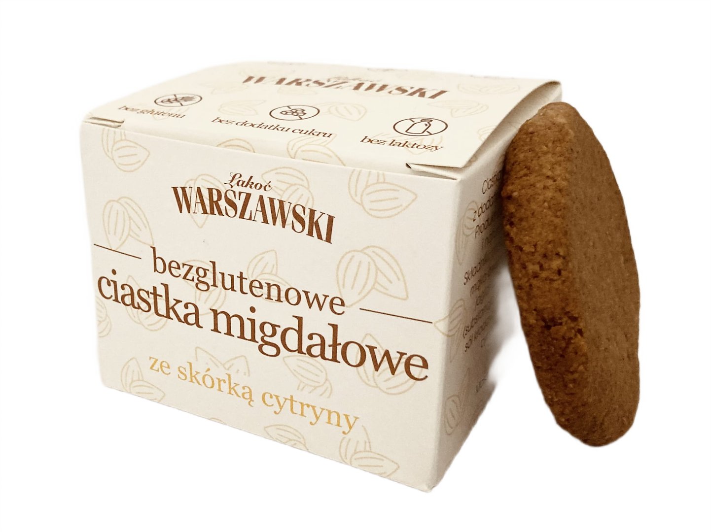 CIASTKA MIGDAŁOWE ZE SKÓRKĄ CYTRYNY BEZ DODATKU CUKRÓW BEZGLUTENOWE 150 g - WARSZAWSKI - obrazek 2
