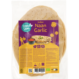 CHLEB NAAN CZOSNKOWY BIO 240 g – TERRASANA