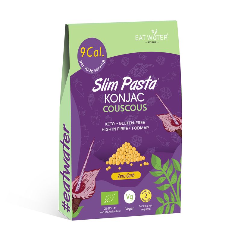 MAKARON (KONJAC) W KSZTAŁCIE KUSKUSU BEZGLUTENOWY BIO 270 g (200 g) - SLIM (EAT WATER) - obrazek 2