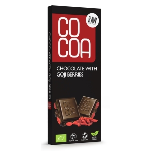 CZEKOLADA SUROWA Z JAGODAMI GOJI BIO 40 g – COCOA