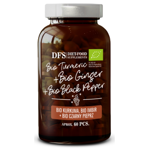 KURKUMA + IMBIR + PIPERYNA BIO 60 TABLETEK – DIET-FOOD