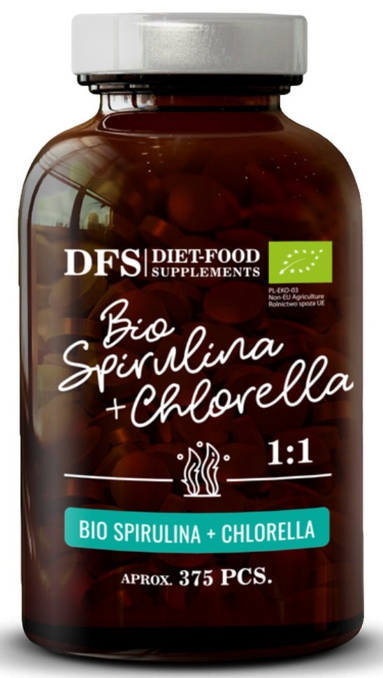 CHLORELLA + SPIRULINA BIO 375 TABLETEK - DIET-FOOD - obrazek 2