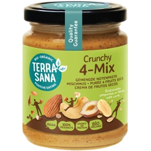 KREM ORZECHOWY CRUNCHY MIX (4 ORZECHY) BIO 250 g – TERRASANA