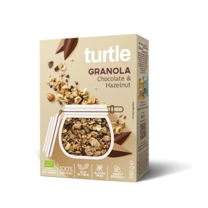 GRANOLA CZEKOLADA – ORZECHY LASKOWE BEZGLUTENOWA BIO 350 g – TURTLE