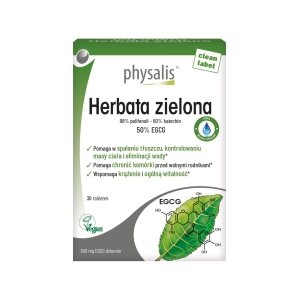 HERBATA ZIELONA EKSTRAKT (600 mg) 30 TABLETEK – PHYSALIS