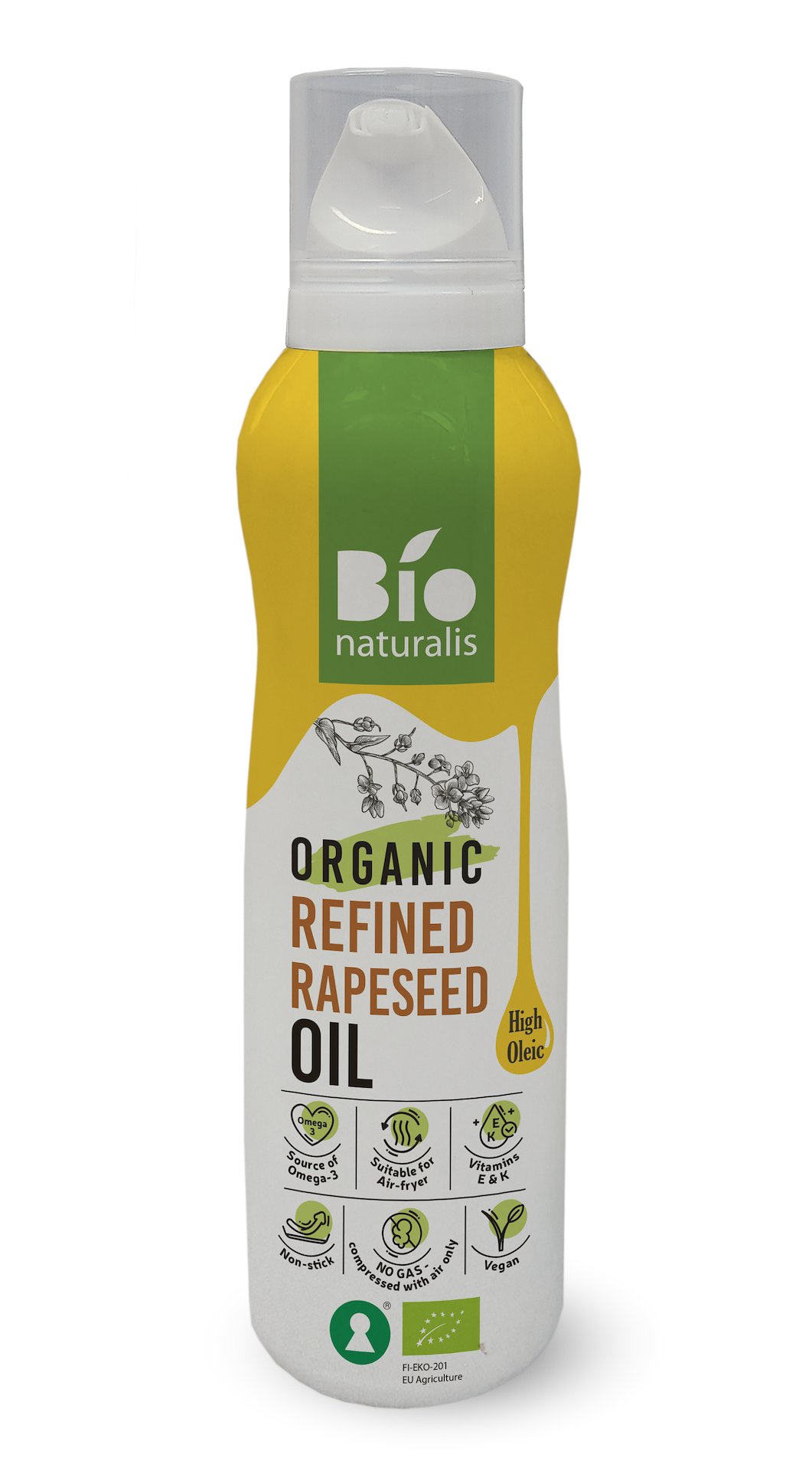 OLEJ RZEPAKOWY (SPRAY) TŁOCZONY NA ZIMNO OMEGA-3 BIO 200 ml - EKKO (BIONATURALIS) - obrazek 2