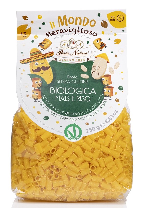 MAKARON (KUKURYDZIANO - RYŻOWY) DLA DZIECI RURKA MINI BEZGLUTENOWY BIO 250 g - PASTA NATURA - obrazek 2