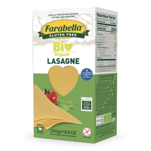 MAKARON (KUKURYDZIANO – RYŻOWY) LASAGNE BEZGLUTENOWY BIO 250 g – FARABELLA