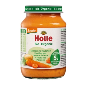 MARCHEW – ZIEMNIAK BEZ DODATKU CUKRÓW BEZGLUTENOWE OD 5 MIESIĄCA DEMETER BIO 190 g (SŁOIK) – HOLLE