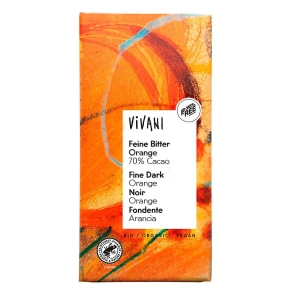 CZEKOLADA GORZKA O SMAKU POMARAŃCZOWYM BIO 80 g – VIVANI