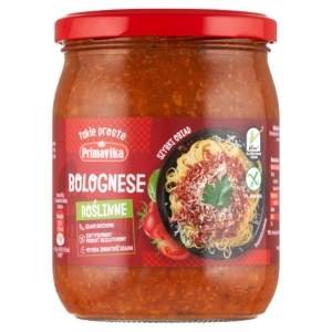 SOS WEGAŃSKI BOLOGNESE BEZGLUTENOWY 470 g – PRIMAVIKA