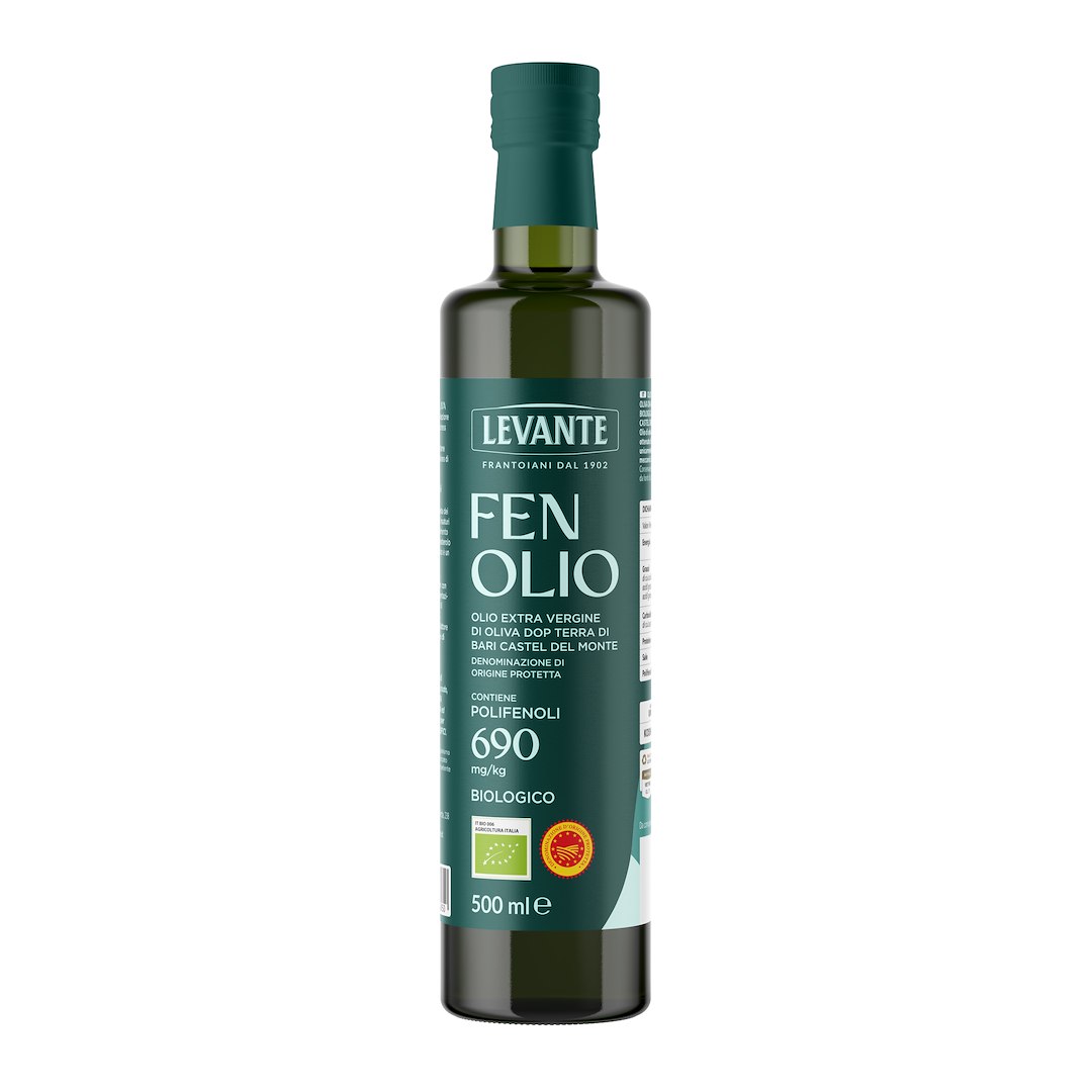 OLIWA Z OLIWEK EXTRA VIRGIN WYSOKOPOLIFENOLOWA FENOLIO PDO TERRA DI BARI CASTEL DEL MONTE BIO 500 ml - LEVANTE - obrazek 2