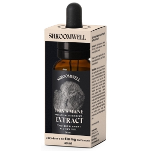 GRZYBY SOPLÓWKA JEŻOWATA (LION’S MANE) EKSTRAKT W KROPLACH 30 ml – SHROOMWELL