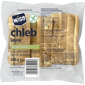CHLEB JASNY KROJONY BEZGLUTENOWY 250 g – WISO