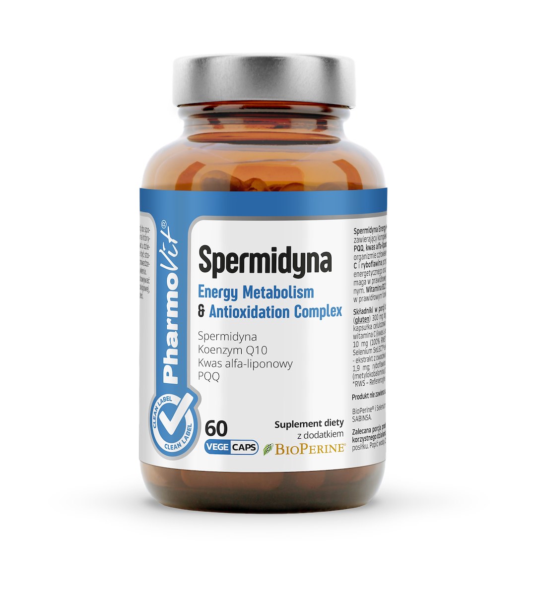 SPERMIDYNA ENERGY METABOLISM & ANTIOXIDATION COMPLEX 60 KAPSUŁEK - PHARMOVIT (CLEAN LABEL) - obrazek 2