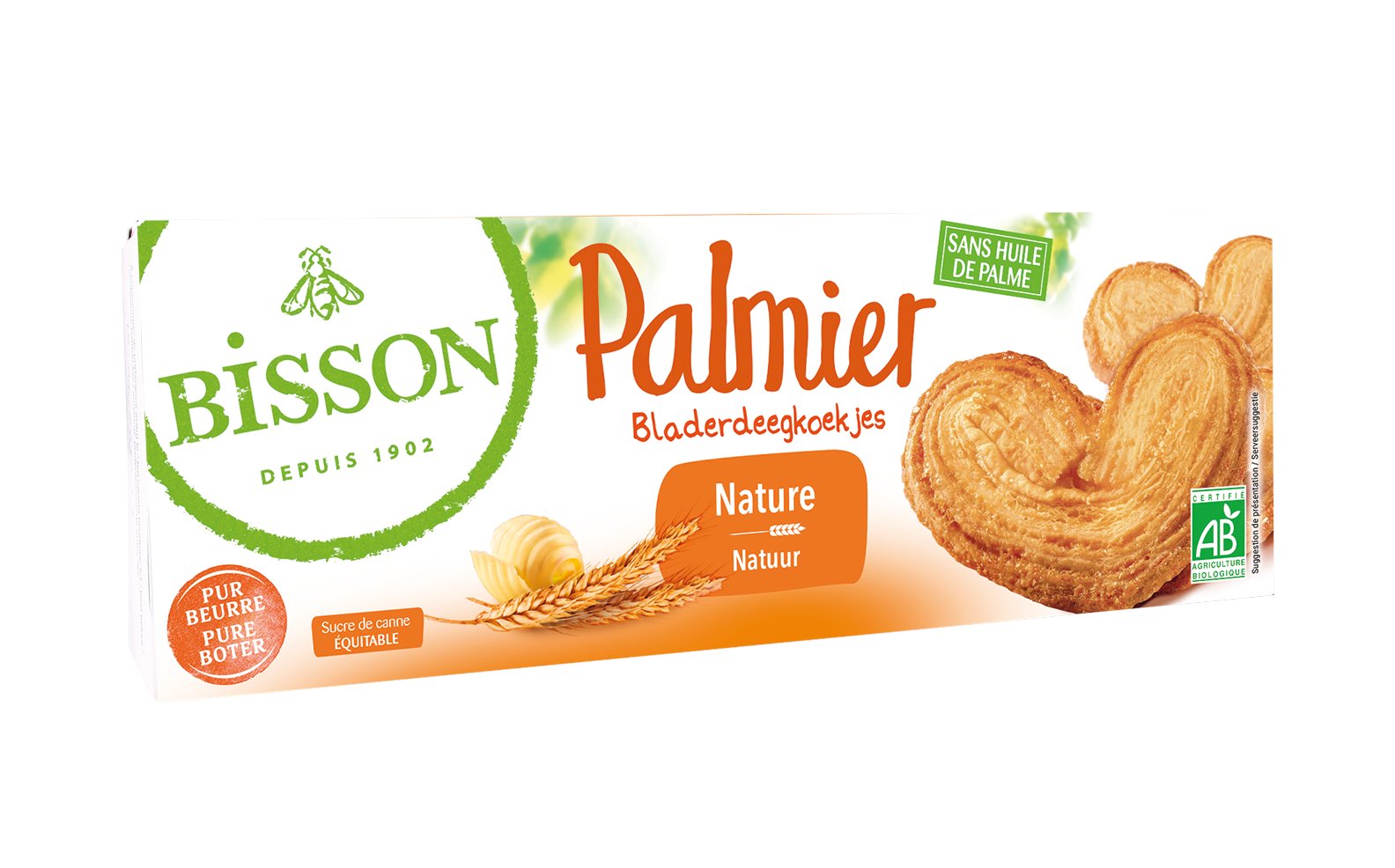 CIASTKA FRANCUSKIE MAŚLANE PALMIERY BIO 100 g – BISSON CIASTKA FRANCUSKIE MAŚLANE PALMIERY BIO 100 g – BISSON