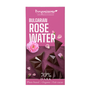 CZEKOLADA GORZKA Z WODĄ RÓŻANĄ BEZGLUTENOWA BIO 60 g – BENJAMISSIMO