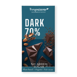 CZEKOLADA GORZKA 70 % BEZ DODATKU CUKRÓW BEZGLUTENOWA BIO 60 g – BENJAMISSIMO