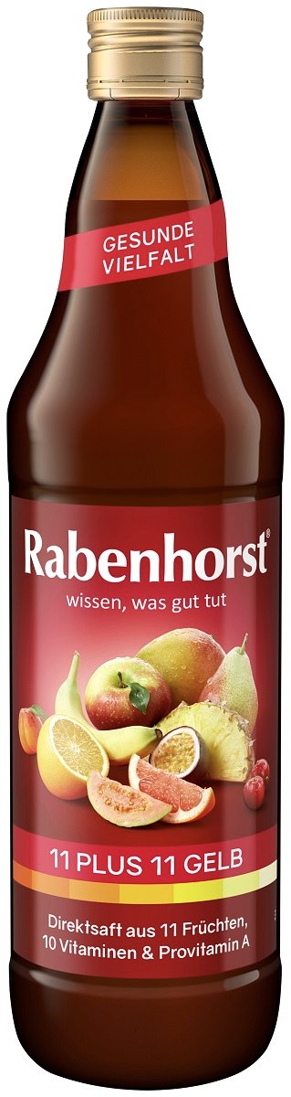 SOK WIELOOWOCOWY (ŻÓŁTY) MULTIWITAMINA 11 PLUS 11 NFC 750 ml – RABENHORST SOK WIELOOWOCOWY (ŻÓŁTY) MULTIWITAMINA 11 PLUS 11 NFC 750 ml – RABENHORST