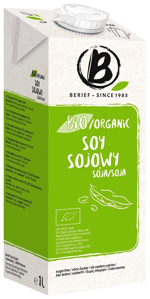 NAPÓJ SOJOWY NATURALNY BEZ CUKRU BEZGLUTENOWY BIO 1 L – BERIEF NAPÓJ SOJOWY NATURALNY BEZ CUKRU BEZGLUTENOWY BIO 1 L – BERIEF