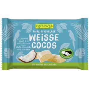 CZEKOLADA BIAŁA Z WIÓRKAMI KOKOSOWYMI BIO 100 g – RAPUNZEL