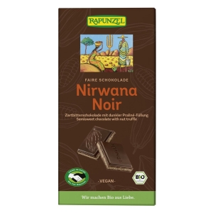 CZEKOLADA GORZKA Z NADZIENIEM PRALINOWYM NIRWANA BIO 100 g – RAPUNZEL