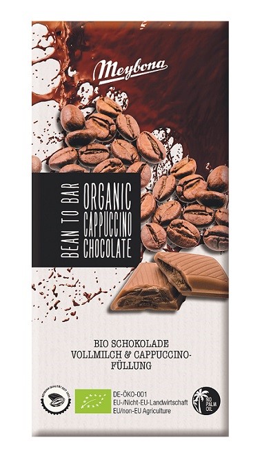 CZEKOLADA MLECZNA Z NADZIENIEM O SMAKU CAPPUCCINO BIO 100 g – MEYBONA CZEKOLADA MLECZNA Z NADZIENIEM O SMAKU CAPPUCCINO BIO 100 g – MEYBONA