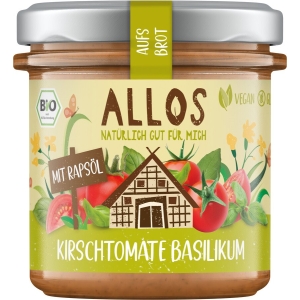 PASTA KREMOWA Z POMIDORAMI CHERRY I BAZYLIĄ BEZGLUTENOWA BIO 140 g – ALLOS