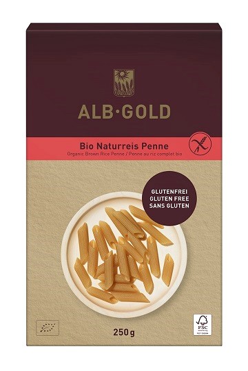 MAKARON (RYŻOWY RAZOWY) PENNE BEZGLUTENOWY BIO 250 g – ALB GOLD MAKARON (RYŻOWY RAZOWY) PENNE BEZGLUTENOWY BIO 250 g – ALB GOLD