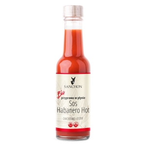 PRZYPRAWA WEGAŃSKA W PŁYNIE HABANERO HOT BEZGLUTENOWA BIO 140 ml – SANCHON